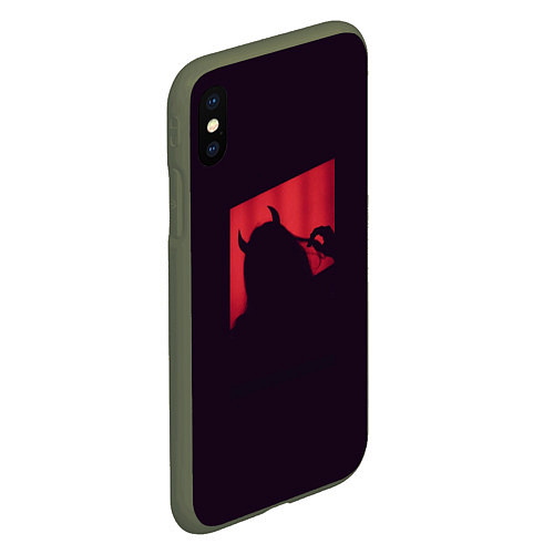 Чехол iPhone XS Max матовый Дьяволица / 3D-Темно-зеленый – фото 2