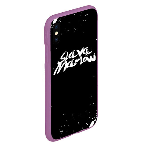 Чехол iPhone XS Max матовый Slava marlow / 3D-Фиолетовый – фото 2