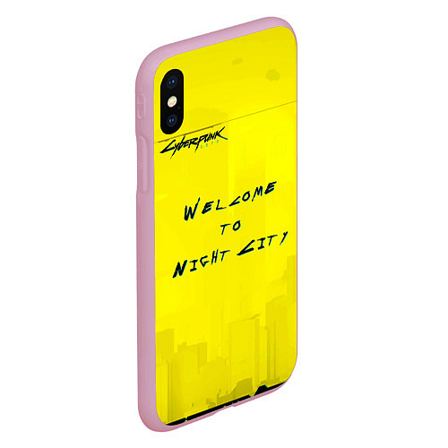 Чехол iPhone XS Max матовый Cyberpunk 2077 / 3D-Розовый – фото 2