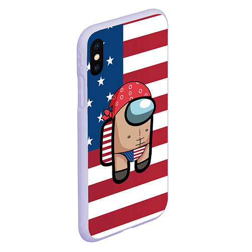 Чехол iPhone XS Max матовый Among Us American Boy Z / 3D-Светло-сиреневый – фото 2