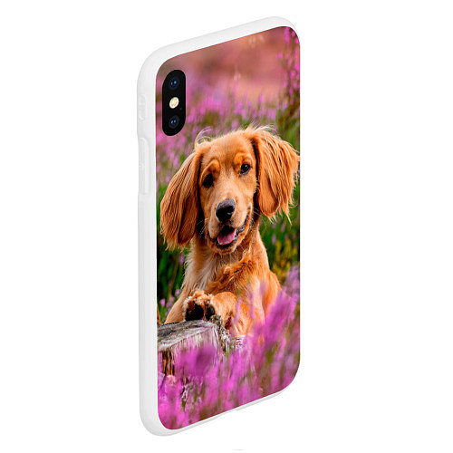 Чехол iPhone XS Max матовый Dog / 3D-Белый – фото 2