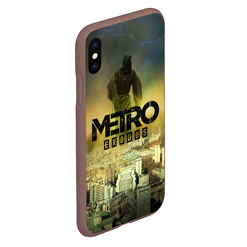 Чехол iPhone XS Max матовый Metro logo / 3D-Коричневый – фото 2