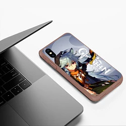 Чехол iPhone XS Max матовый GENSHIN IMPACT, РЭЙЗОР, цвет: 3D-коричневый — фото 2