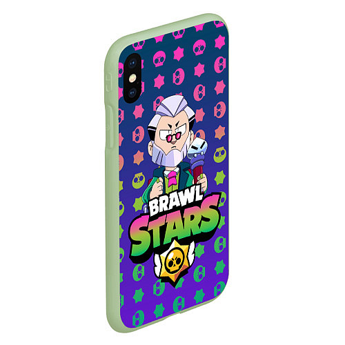 Чехол iPhone XS Max матовый Brawl Stars Byron / 3D-Салатовый – фото 2