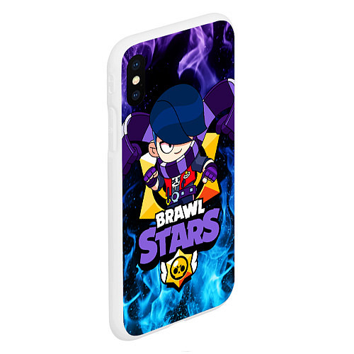 Чехол iPhone XS Max матовый BRAWL STARS EDGAR / 3D-Белый – фото 2