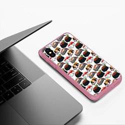 Чехол iPhone XS Max матовый Котики Суши, цвет: 3D-малиновый — фото 2