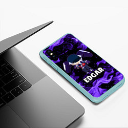 Чехол iPhone XS Max матовый BRAWL STARS EDGAR, цвет: 3D-мятный — фото 2