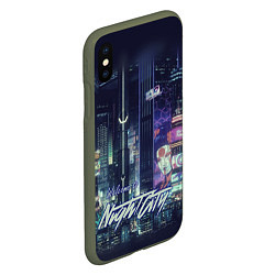 Чехол iPhone XS Max матовый Welcome to Night City, цвет: 3D-темно-зеленый — фото 2