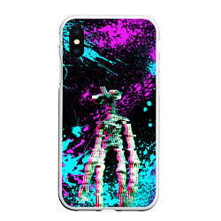 Чехол iPhone XS Max матовый Siren Head - Ultra Glitch, цвет: 3D-белый