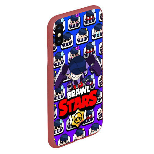 Чехол iPhone XS Max матовый BRAWL STARS EDGAR / 3D-Красный – фото 2