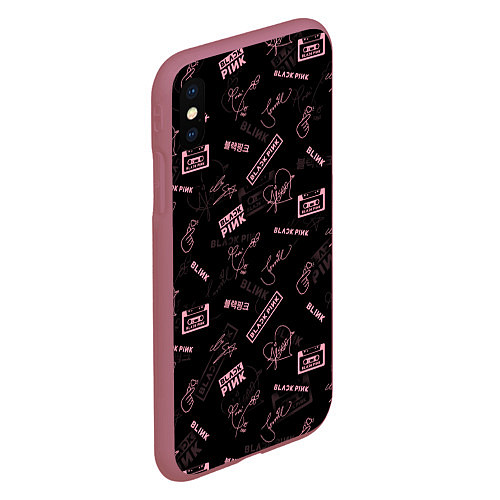 Чехол iPhone XS Max матовый BLACKPINK / 3D-Малиновый – фото 2