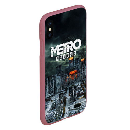 Чехол iPhone XS Max матовый Metro Exodus / 3D-Малиновый – фото 2