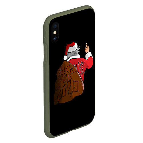 Чехол iPhone XS Max матовый Santa claus / 3D-Темно-зеленый – фото 2
