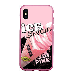 Чехол iPhone XS Max матовый BLACKPINK ICE CREAM