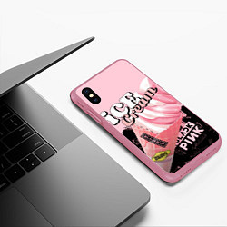Чехол iPhone XS Max матовый BLACKPINK ICE CREAM, цвет: 3D-малиновый — фото 2