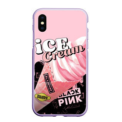 Чехол iPhone XS Max матовый BLACKPINK ICE CREAM, цвет: 3D-светло-сиреневый