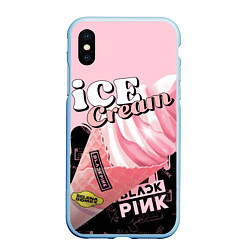 Чехол iPhone XS Max матовый BLACKPINK ICE CREAM, цвет: 3D-голубой