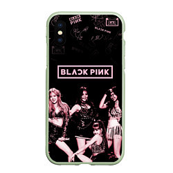 Чехол iPhone XS Max матовый BLACKPINK, цвет: 3D-салатовый