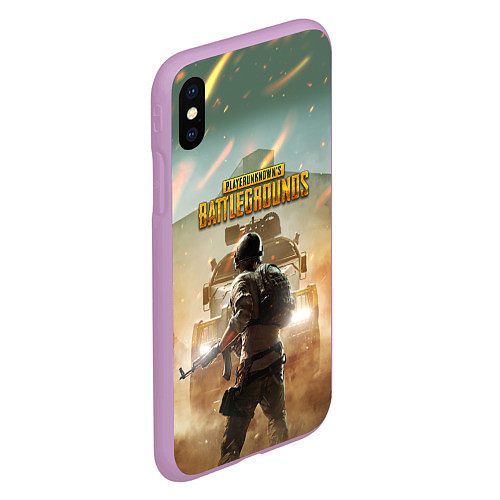 Чехол iPhone XS Max матовый PUBG Z / 3D-Сиреневый – фото 2