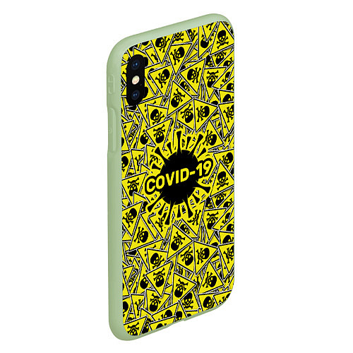 Чехол iPhone XS Max матовый COVID-19 / 3D-Салатовый – фото 2