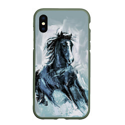 Чехол iPhone XS Max матовый Нарисованный конь