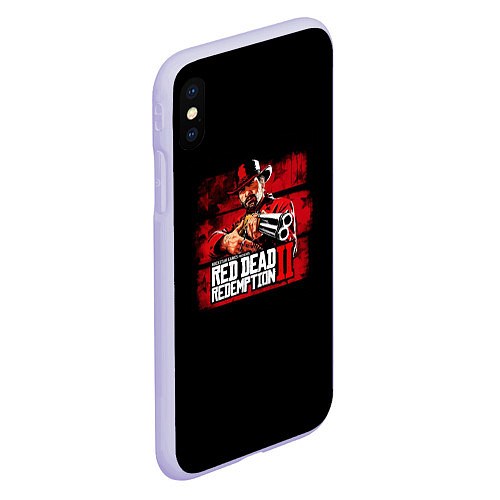 Чехол iPhone XS Max матовый Red dead redemption 2 / 3D-Светло-сиреневый – фото 2