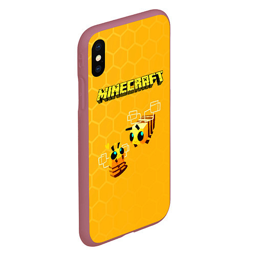 Чехол iPhone XS Max матовый Minecraft / 3D-Малиновый – фото 2