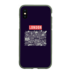 Чехол iPhone XS Max матовый LONDON