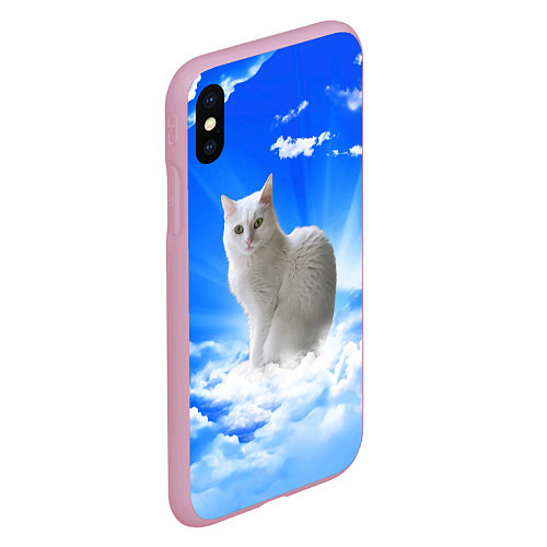Чехол iPhone XS Max матовый Кот в облаках / 3D-Розовый – фото 2