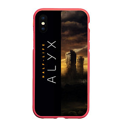 Чехол iPhone XS Max матовый Half-Life Alyx, цвет: 3D-красный