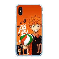 Чехол iPhone XS Max матовый ВОЛЕЙБОЛ!! HAIKYUU!!, цвет: 3D-голубой