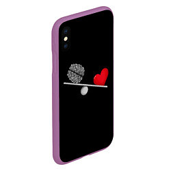 Чехол iPhone XS Max матовый Слушай Сердце, цвет: 3D-фиолетовый — фото 2
