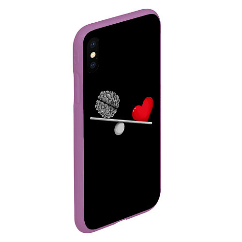 Чехол iPhone XS Max матовый Слушай Сердце / 3D-Фиолетовый – фото 2
