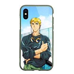 Чехол iPhone XS Max матовый Eikichi Onizuka, цвет: 3D-темно-зеленый