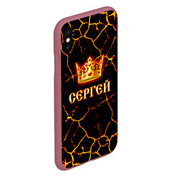 Чехол iPhone XS Max матовый Сергей, цвет: 3D-малиновый — фото 2