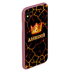 Чехол iPhone XS Max матовый Алексей, цвет: 3D-малиновый — фото 2