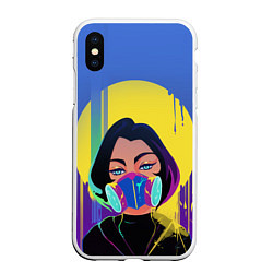 Чехол iPhone XS Max матовый AntiCorona, цвет: 3D-белый