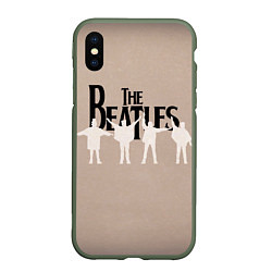 Чехол iPhone XS Max матовый The Beatles, цвет: 3D-темно-зеленый