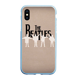 Чехол iPhone XS Max матовый The Beatles, цвет: 3D-голубой