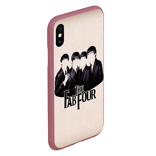 Чехол iPhone XS Max матовый The Beatles / 3D-Малиновый – фото 2