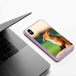 Чехол iPhone XS Max матовый Лиса, цвет: 3D-сиреневый — фото 2
