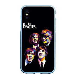 Чехол iPhone XS Max матовый The Beatles, цвет: 3D-голубой