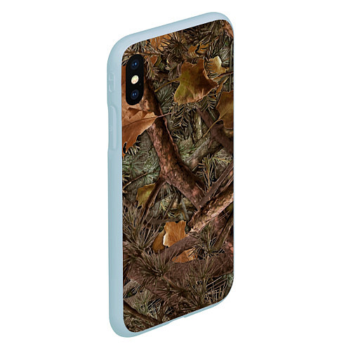 Чехол iPhone XS Max матовый Охотничий камуфляж / 3D-Голубой – фото 2