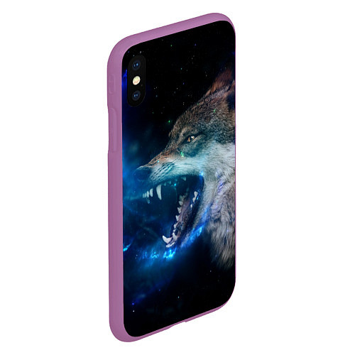 Чехол iPhone XS Max матовый Волчара Юморит / 3D-Фиолетовый – фото 2