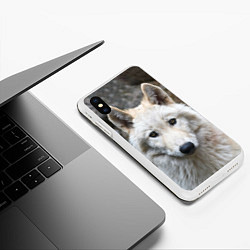 Чехол iPhone XS Max матовый Волк, цвет: 3D-белый — фото 2