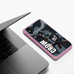 Чехол iPhone XS Max матовый Ворон, цвет: 3D-розовый — фото 2