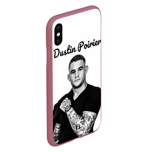 Чехол iPhone XS Max матовый Dustin Poirier / 3D-Малиновый – фото 2