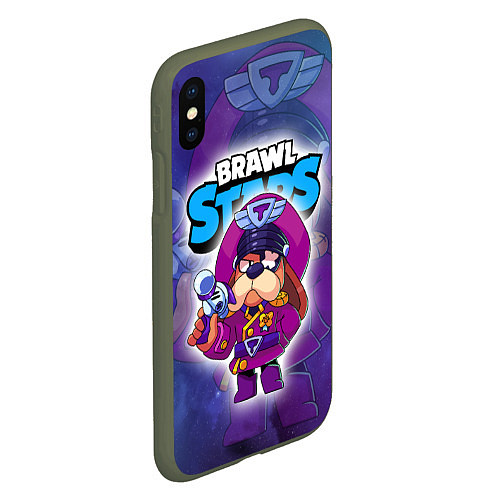 Чехол iPhone XS Max матовый Генерал Гавс - Brawl Stars / 3D-Темно-зеленый – фото 2