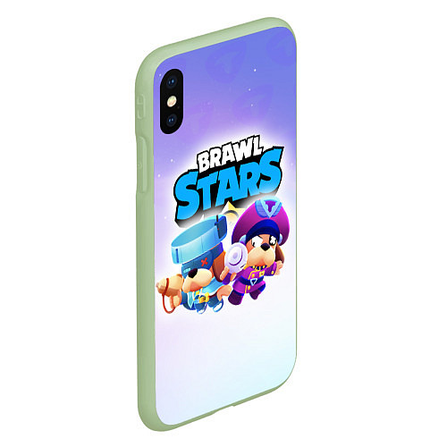 Чехол iPhone XS Max матовый Генерал Гавс - Brawl Stars / 3D-Салатовый – фото 2