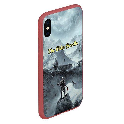 Чехол iPhone XS Max матовый The Elder Scrolls / 3D-Красный – фото 2